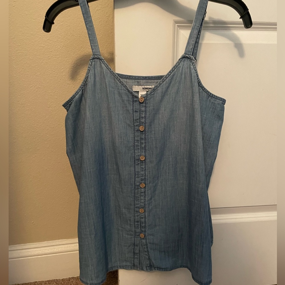 Sonoma Adjustable Strap Chambray Tank Top